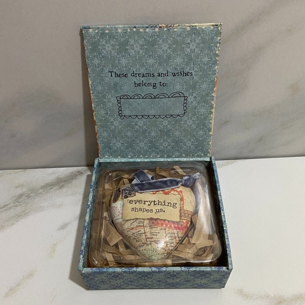 Kelly Rae Roberts 3" x 3" Heart ornament Boxed- NEW